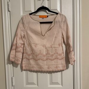 Cynthia Steffe Pink Striped Blouse